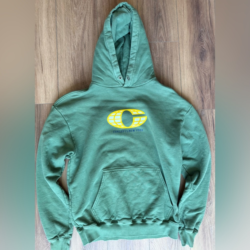 Concepts INTL NYC Hoodie Green‎ Size Medium Made In USA